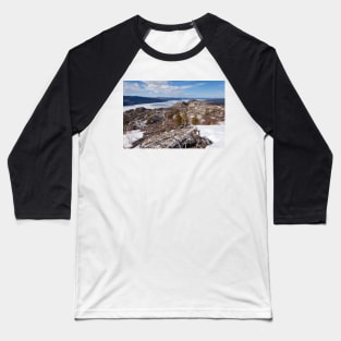 Frozen surface Lake Laberge spring Yukon Canada Baseball T-Shirt